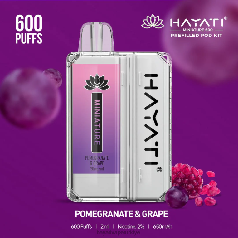 Hayati Miniature 600 kapsül kiti 28JJZ42 - Hayati vape flavours - nar ve üzüm