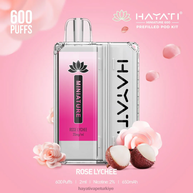 Hayati Miniature 600 kapsül kiti 28JJZ44 - Hayati flavours Türkiye - gül liçi