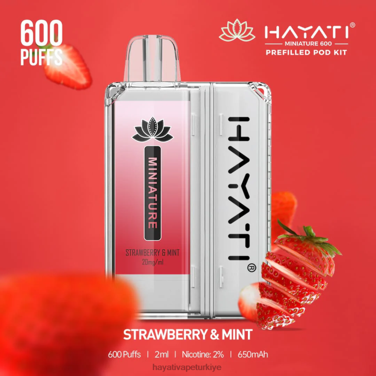 Hayati Miniature 600 kapsül kiti 28JJZ46 - Hayati flavour vapes - çilek ve nane