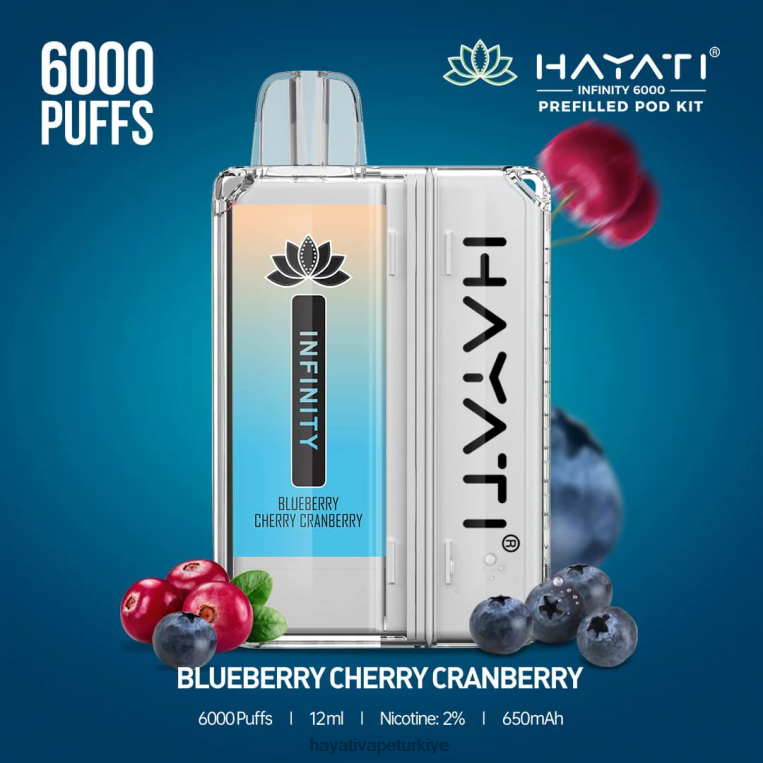 Hayati Infinity 6000 kapsül kiti 28JJZ145 - Hayati flavour list - yaban mersini kiraz kızılcık