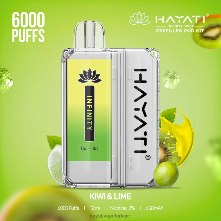 Hayati Infinity 6000 kapsül kiti 28JJZ152 - Hayati vape flavours - kivi ve limon