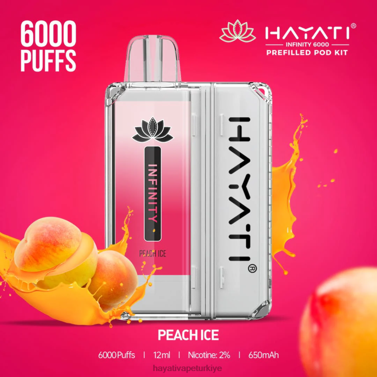 Hayati Infinity 6000 kapsül kiti 28JJZ155 - Hayati flavour list - şeftalili buz