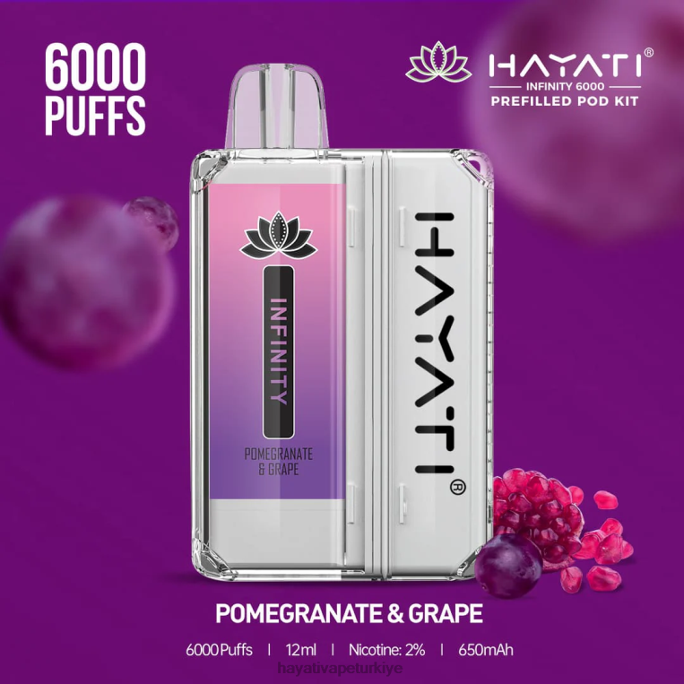 Hayati Infinity 6000 kapsül kiti 28JJZ156 - Hayati flavour vapes - nar ve üzüm