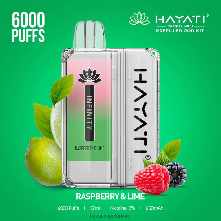 Hayati Infinity 6000 kapsül kiti 28JJZ157 - Hayati Türkiye - ahududu ve limon