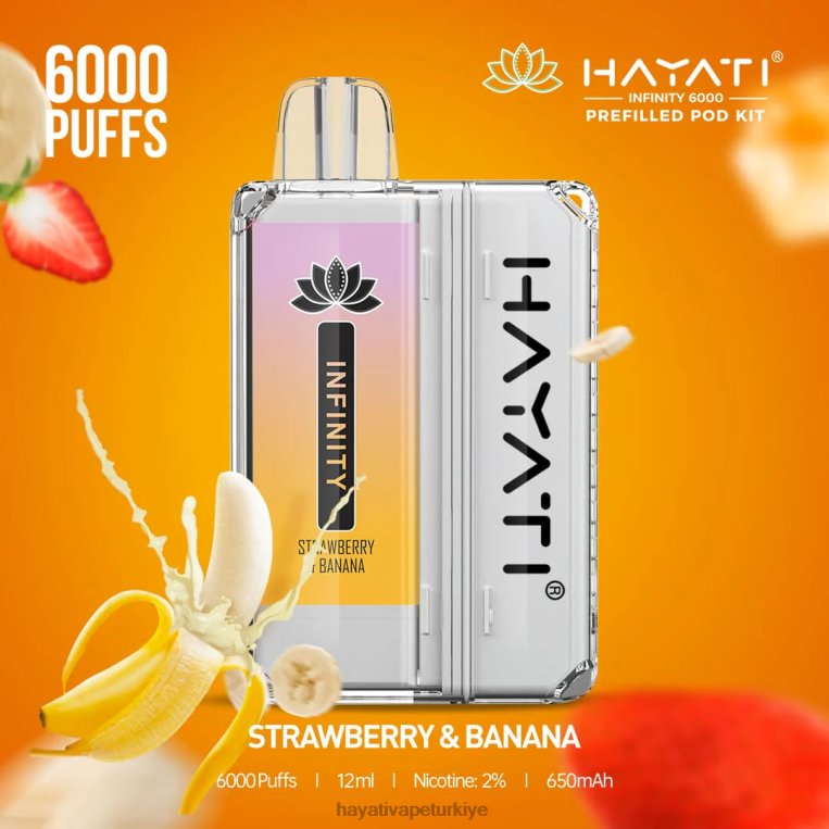 Hayati Infinity 6000 kapsül kiti 28JJZ159 - Hayati vapes wholesale - çilek Muz