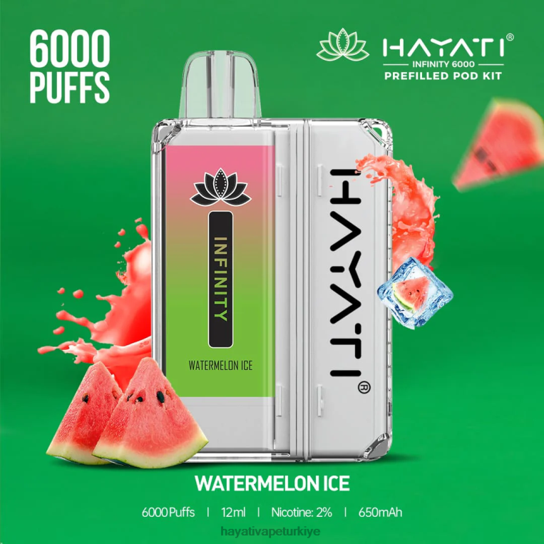 Hayati Infinity 6000 kapsül kiti 28JJZ164 - Hayati flavours Türkiye - karpuz buzu