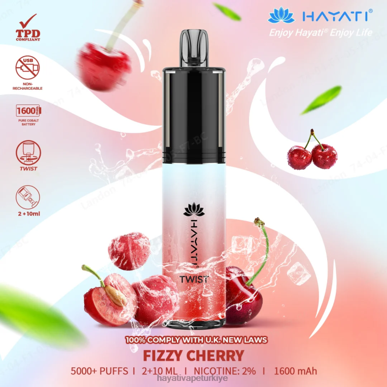 Hayati Twist tek kullanımlık 28JJZ69 - Hayati vapes wholesale - gazlı kiraz