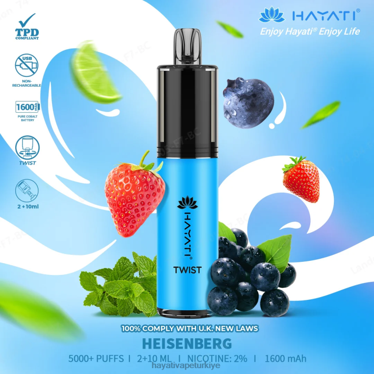 Hayati Twist tek kullanımlık 28JJZ71 - Hayati vape Türkiye - heisenberg