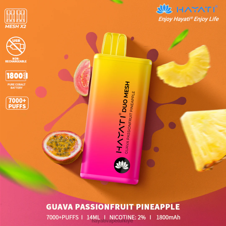 Hayati Duo Mesh tek kullanımlık 28JJZ170 - Hayati Ankara - guava çarkıfelek meyvesi ananas