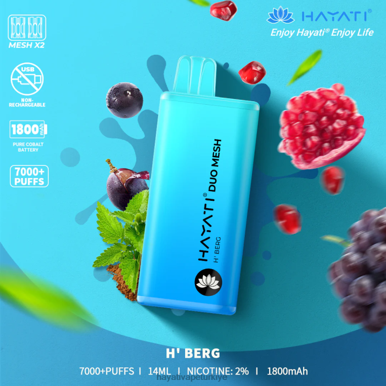 Hayati Duo Mesh tek kullanımlık 28JJZ171 - Hayati vape Türkiye - h'berg