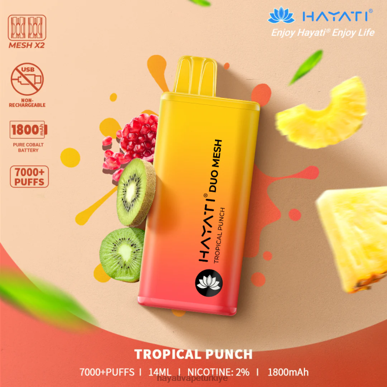 Hayati Duo Mesh tek kullanımlık 28JJZ184 - Hayati flavours Türkiye - tropik kokteyl