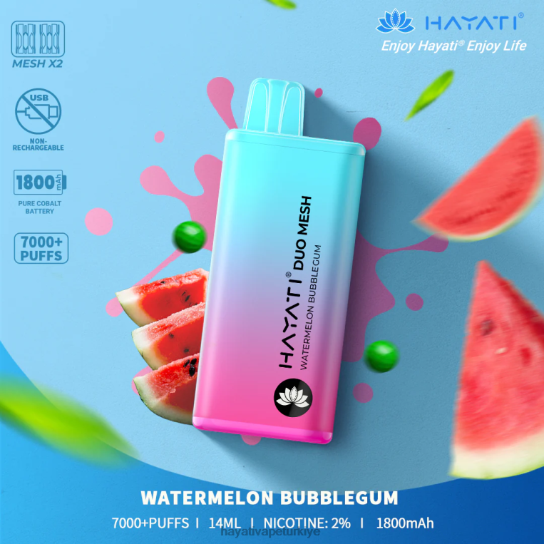 Hayati Duo Mesh tek kullanımlık 28JJZ185 - Hayati flavour list - karpuzlu sakız