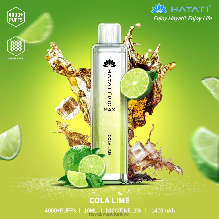 Hayati Pro Max tek kullanımlık 28JJZ101 - Hayati vape Türkiye - kola kireci