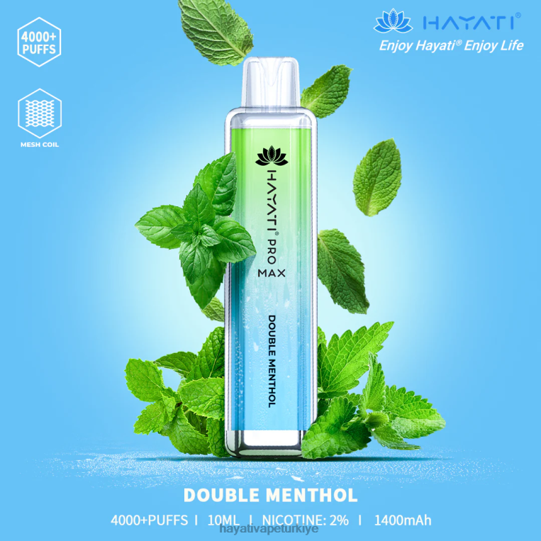 Hayati Pro Max tek kullanımlık 28JJZ102 - Hayati vape flavours - çift ​​mentol