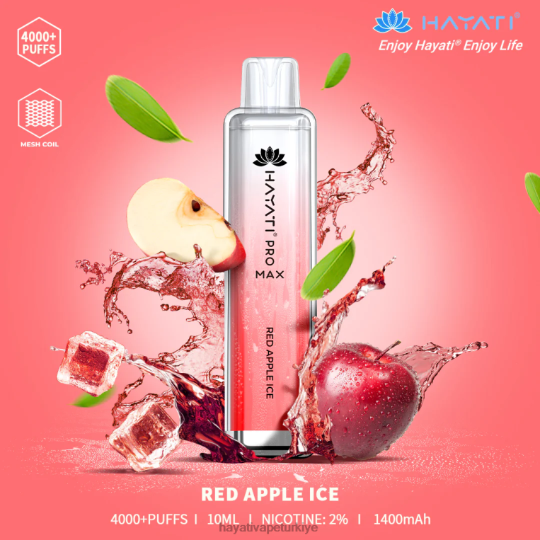 Hayati Pro Max tek kullanımlık 28JJZ116 - Hayati flavour vapes - kırmızı elmalı buz