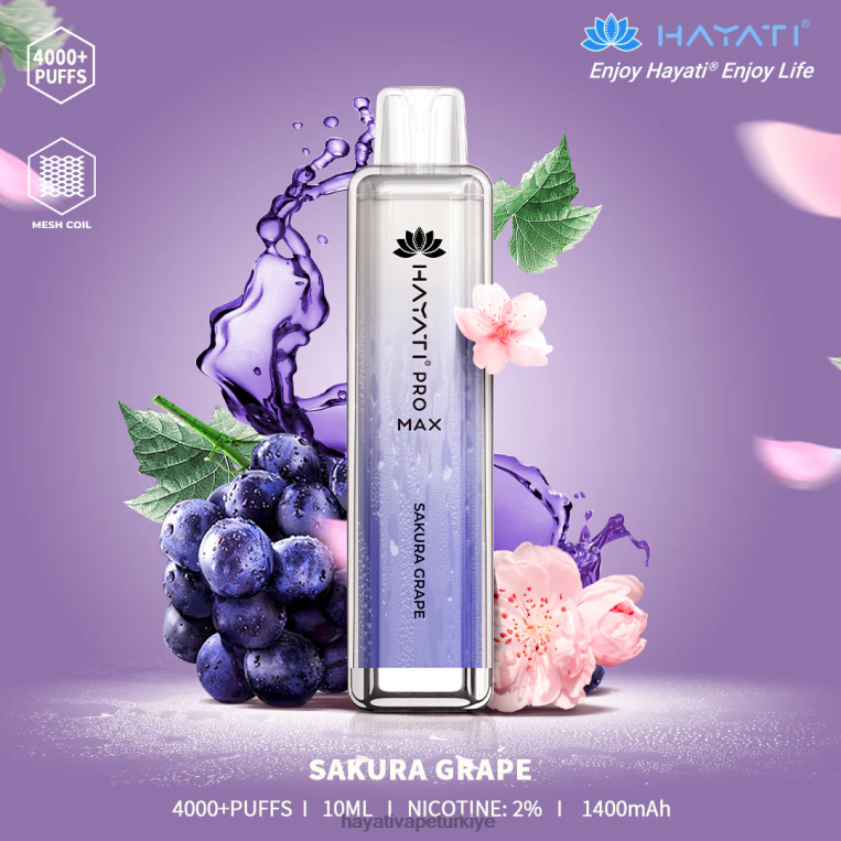 Hayati Pro Max tek kullanımlık 28JJZ119 - Hayati vapes wholesale - sakura üzümü