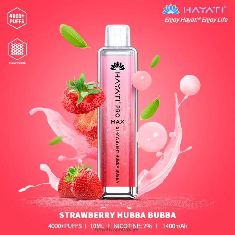 Hayati Pro Max tek kullanımlık 28JJZ140 - Hayati Ankara - çilek hubba bubba