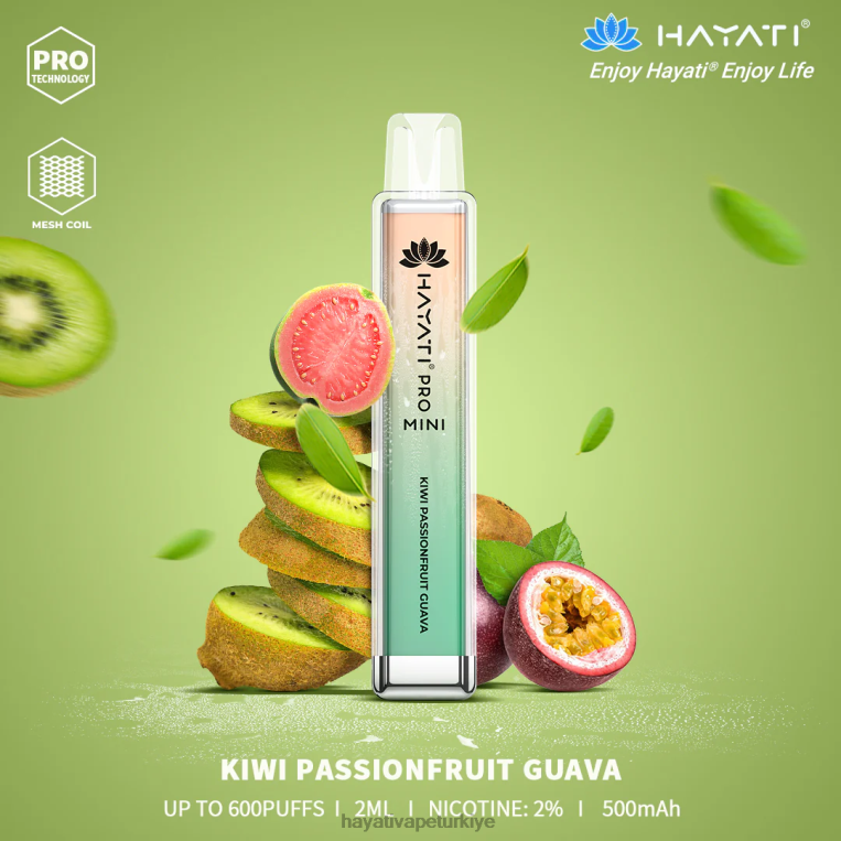 Hayati Pro Mini tek kullanımlık 28JJZ13 - Hayati store Türkiye - kivi çarkıfelek meyvesi cuava