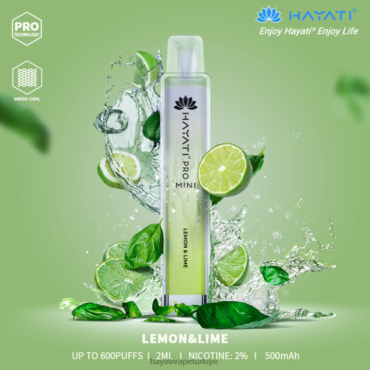 Hayati Pro Mini tek kullanımlık 28JJZ14 - Hayati flavours Türkiye - limon dilimi
