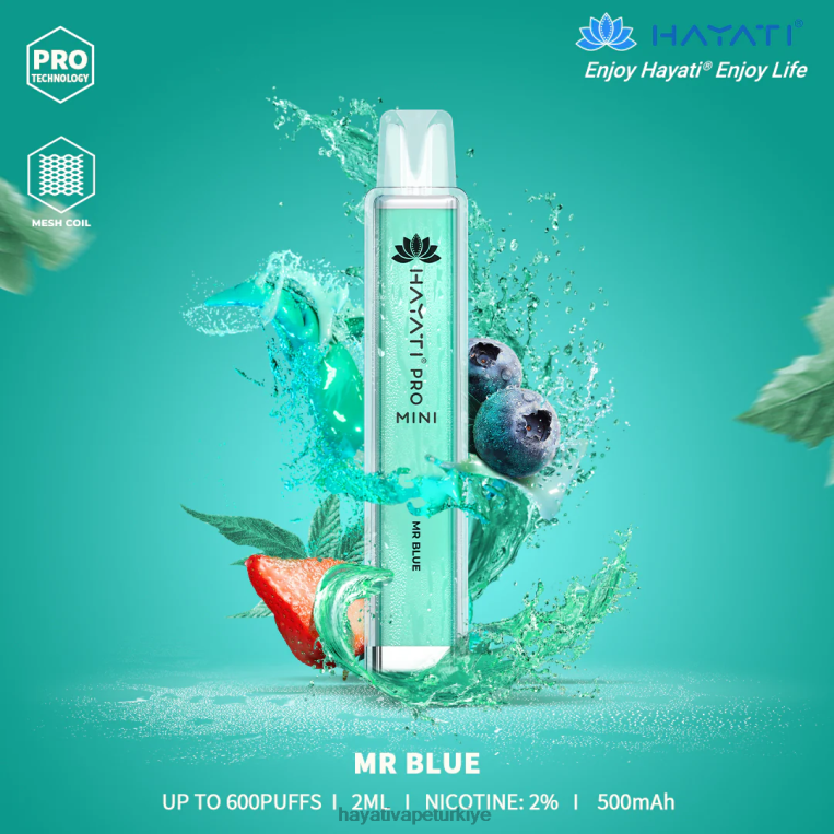 Hayati Pro Mini tek kullanımlık 28JJZ16 - Hayati flavour vapes - Bay mavi