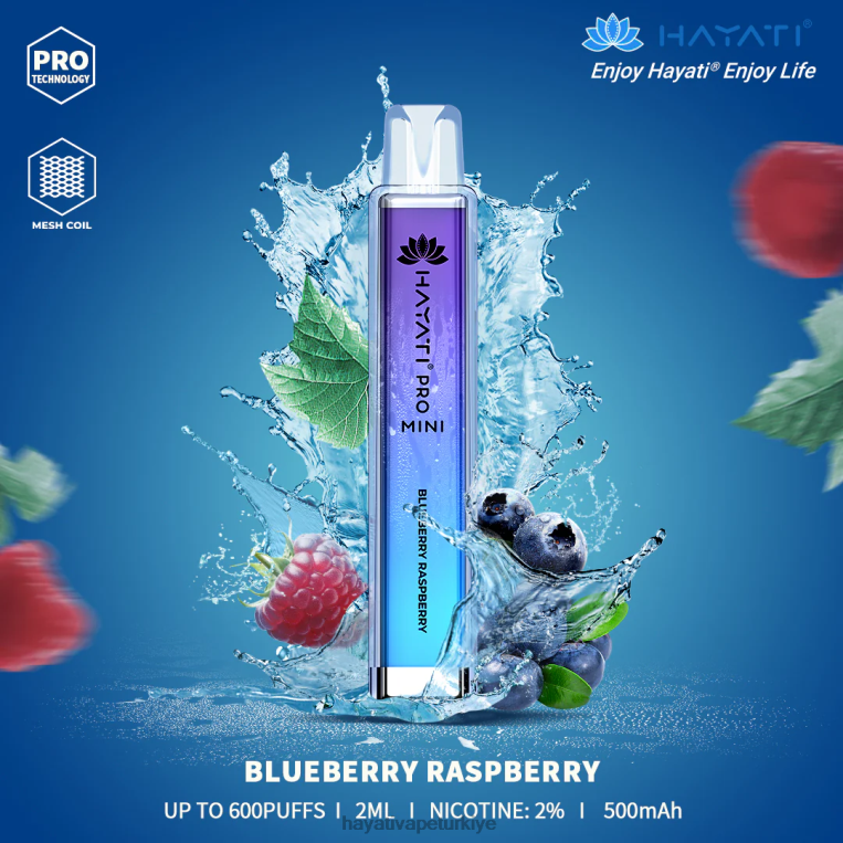 Hayati Pro Mini tek kullanımlık 28JJZ6 - Hayati flavour vapes - yaban mersini ahududu