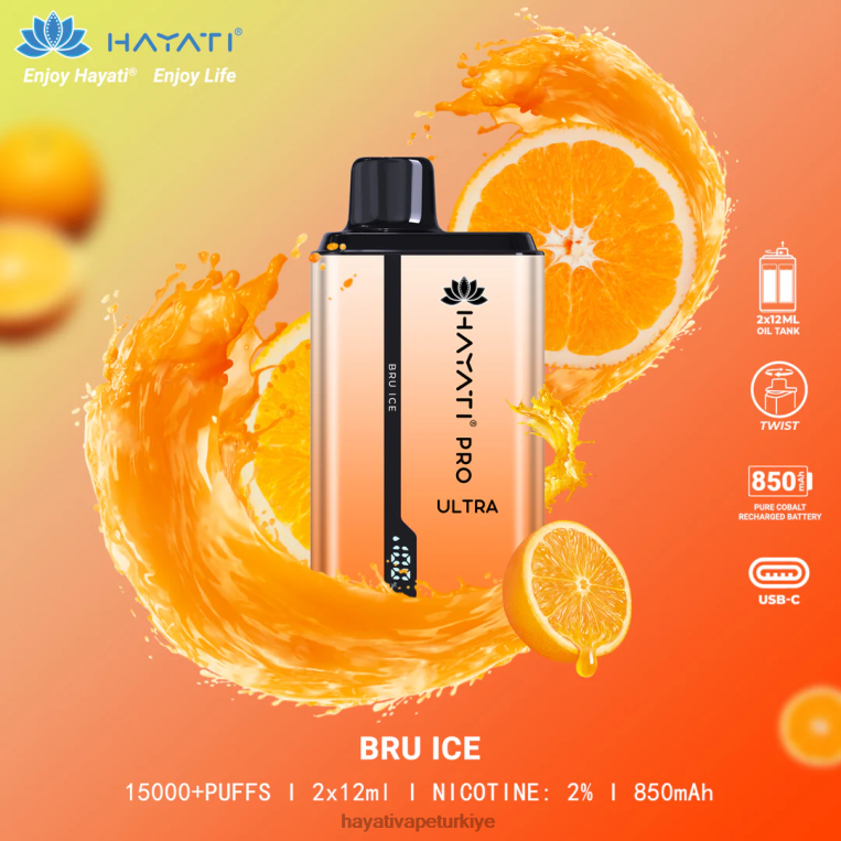 Hayati Pro Ultra tek kullanımlık 15000 puf 28JJZ198 - Hayati vape company - dostum buz